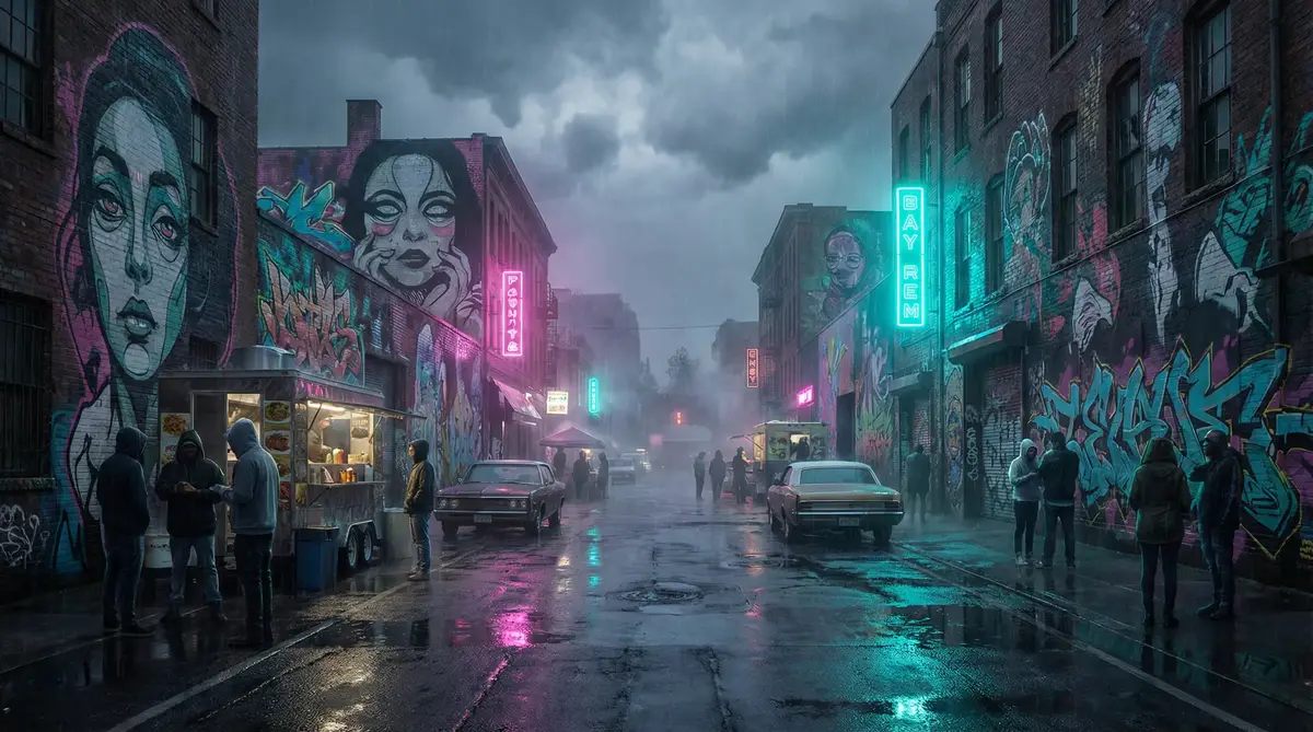 昆山反杀案 - 雨夜壁画街